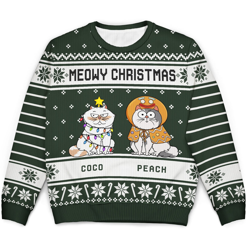 Meowy Christmas - Personalized Unisex Ugly Sweater
