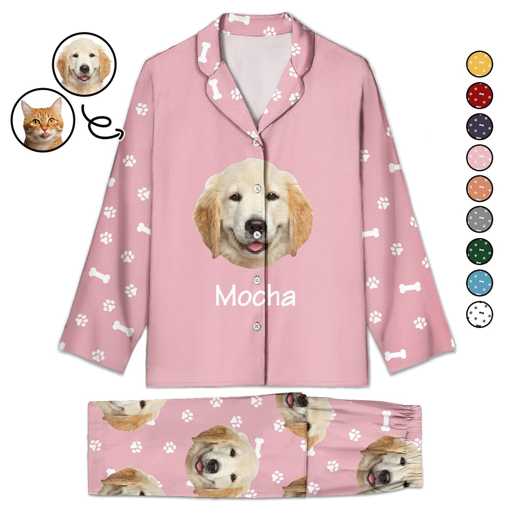 Custom Photo Pet Faces - Gift For Pet Lovers - Personalized Long Pajamas Set