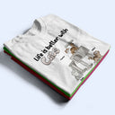 Life Is Better With Cats Funny Cartoon Style Cat Lovers - Personalized T Shirt