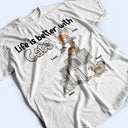 Life Is Better With Cats Funny Cartoon Style Cat Lovers - Personalized T Shirt