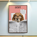 Custom Photo Funny Dog Reading Newspaper - Personalized Poster