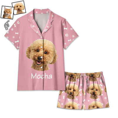 Custom Photo Pet Faces - Gift For Pet Lovers - Personalized Short Pajamas Set