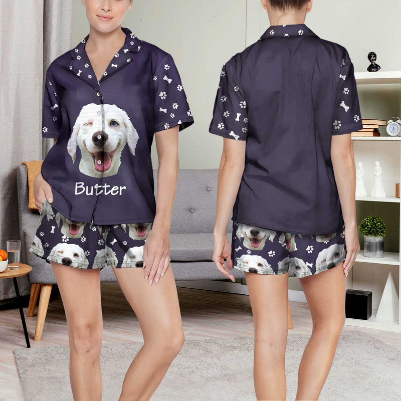 Custom Photo Pet Faces - Gift For Pet Lovers - Personalized Short Pajamas Set