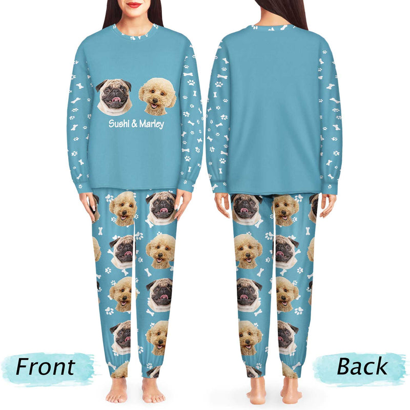Custom Photo Pet Faces All Over - Gift For Dog Lovers, Cat Lovers - Personalized Unisex Pajamas Set