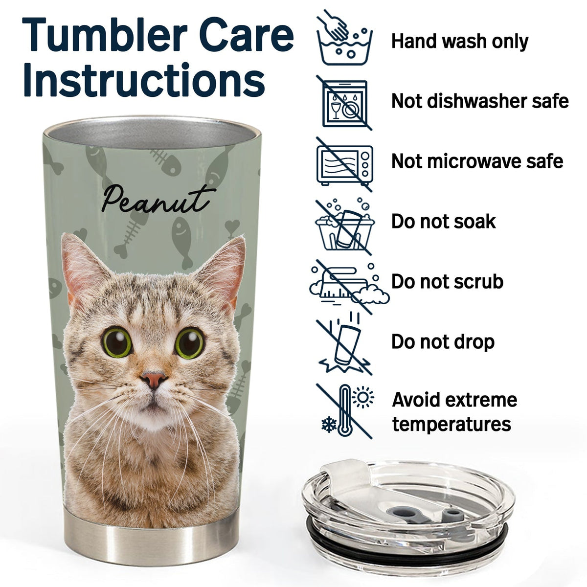 Custom Photo Your Pet Face - Personalized Tumbler