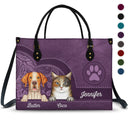 Aesthetic Pattern Of Cute Dogs And Cats - Birthday, Loving Gift For Pet Lovers, Dog Mom, Cat Mom - Personalized Leather Bag