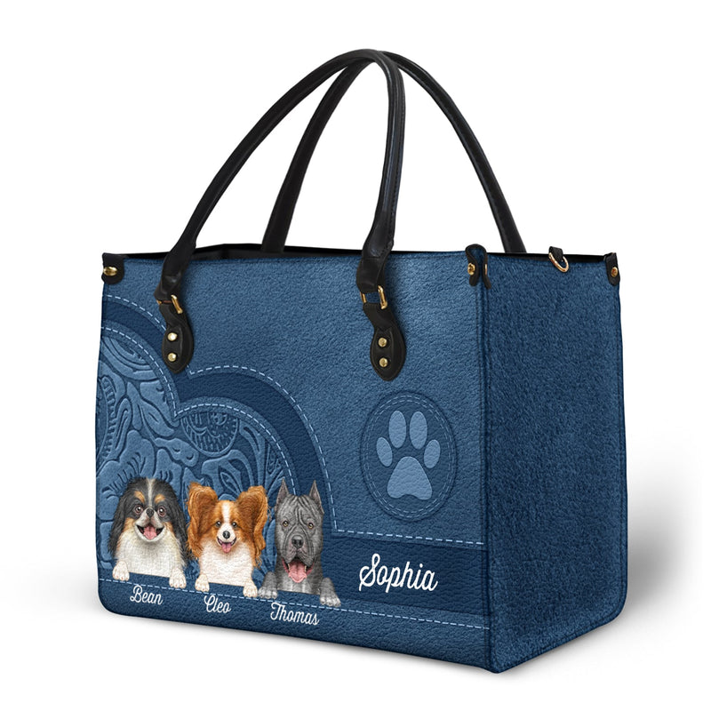 Aesthetic Pattern Of Cute Dogs And Cats - Birthday, Loving Gift For Pet Lovers, Dog Mom, Cat Mom - Personalized Leather Bag