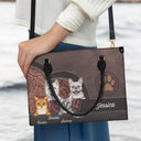 Aesthetic Pattern Of Cute Dogs And Cats - Birthday, Loving Gift For Pet Lovers, Dog Mom, Cat Mom - Personalized Leather Bag