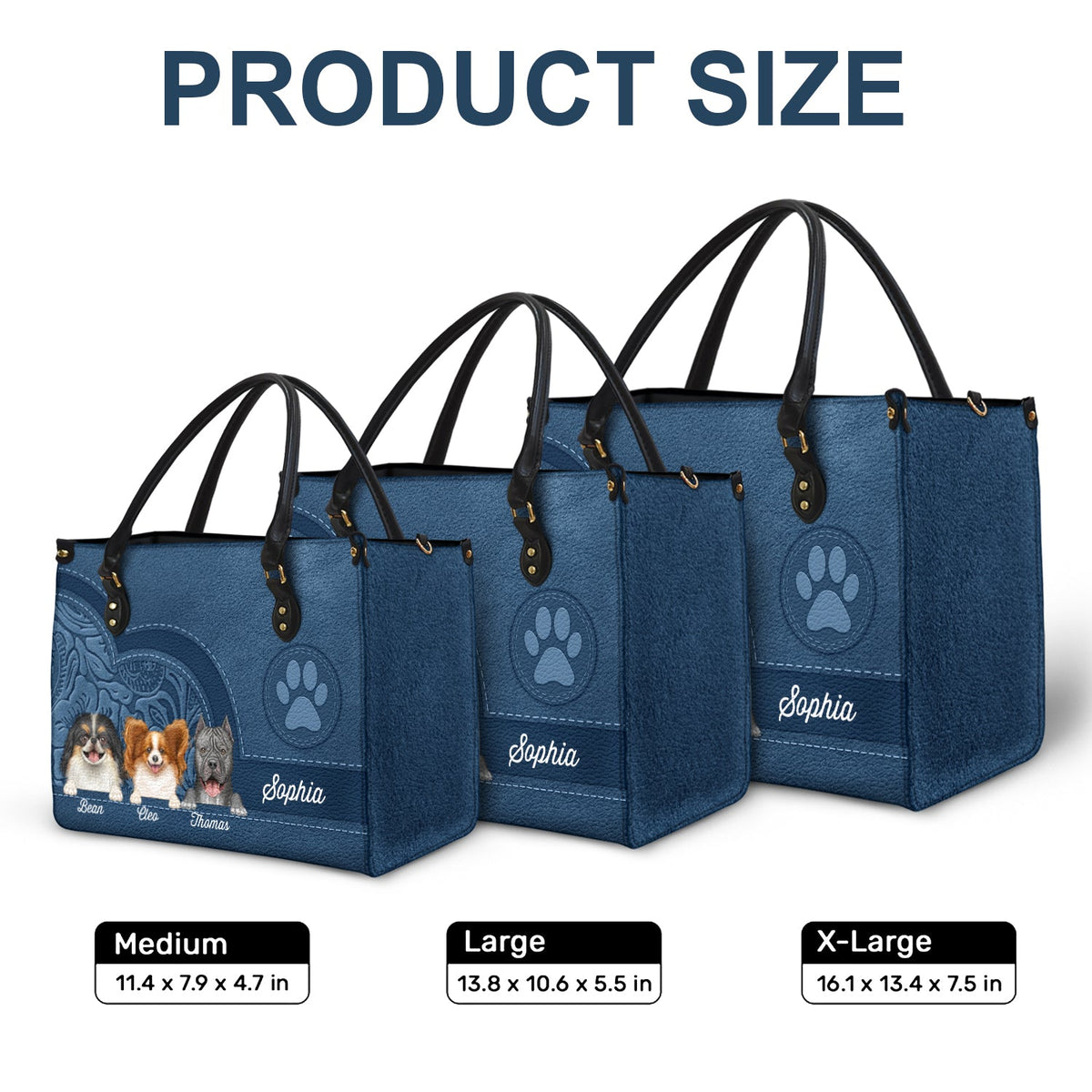 Aesthetic Pattern Of Cute Dogs And Cats - Birthday, Loving Gift For Pet Lovers, Dog Mom, Cat Mom - Personalized Leather Bag