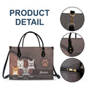 Aesthetic Pattern Of Cute Dogs And Cats - Birthday, Loving Gift For Pet Lovers, Dog Mom, Cat Mom - Personalized Leather Bag