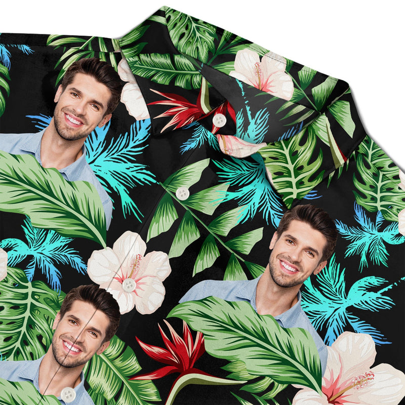 Custom Photo Funny Human And Pet Faces - Personalized Hawaiian Shirt