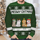 Meowy Catmas Funny Cartoon - Personalized Unisex Ugly Sweater