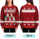 Meowy Catmas Funny Cartoon - Personalized Unisex Ugly Sweater