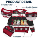 Funny Cat Mom Cat Dad Cartoon Cats - Christmas Gift For Cat Lovers - Personalized Unisex Ugly Sweater
