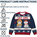 Funny Cat Mom Cat Dad Cartoon Cats - Christmas Gift For Cat Lovers - Personalized Unisex Ugly Sweater