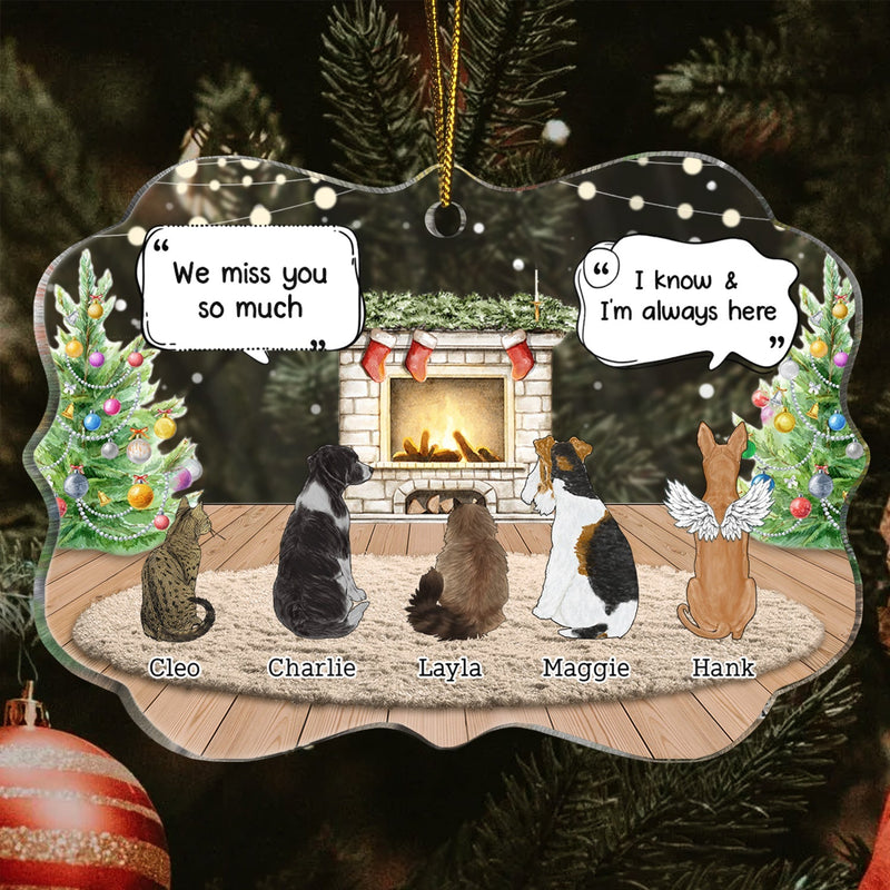 They Still Talk About You Cozy House - Pet Memorial - Personalized Medallion Acrylic Ornament