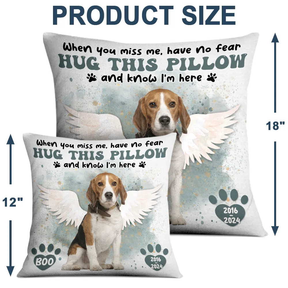 Custom Photo Dog Cat Hug This Pillow When You Miss Me - Personalized Pillow