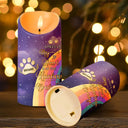 Memorial,Pet Lovers,Sad - I Crossed The Rainbow Bridge Memorial Pet - Personalized Flameless LED Candle