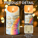 Memorial,Pet Lovers,Sad - I Crossed The Rainbow Bridge Memorial Pet - Personalized Flameless LED Candle