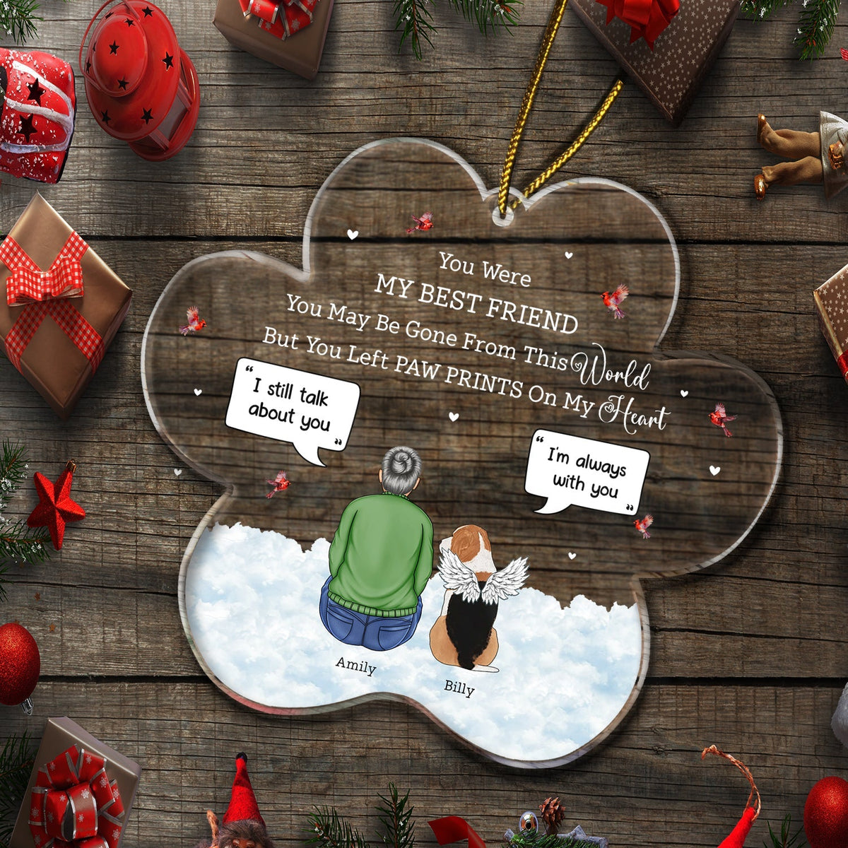 You Were My Favorite Hello And Hardest Goodbye - Pet Memorial - Personalized Custom Shaped Acrylic Ornament