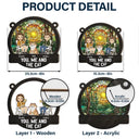 You, Me And The Cats Camping - Personalized Window Hanging Suncatcher Ornament
