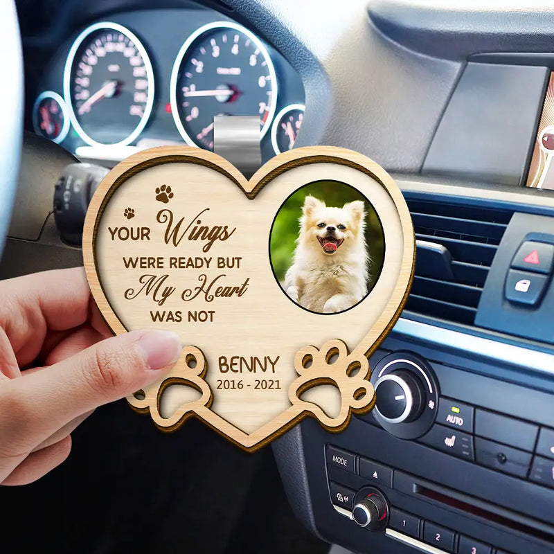Custom Photo Cat Dog Pet Memorial You Left Paw Prints On My Heart Forever - Personalized Custom Shaped Car Visor Clip