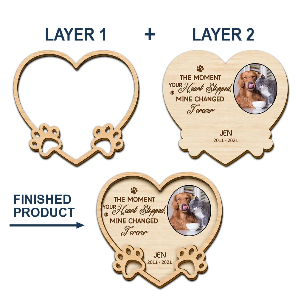 Custom Photo Cat Dog Pet Memorial You Left Paw Prints On My Heart Forever - Personalized Custom Shaped Car Visor Clip