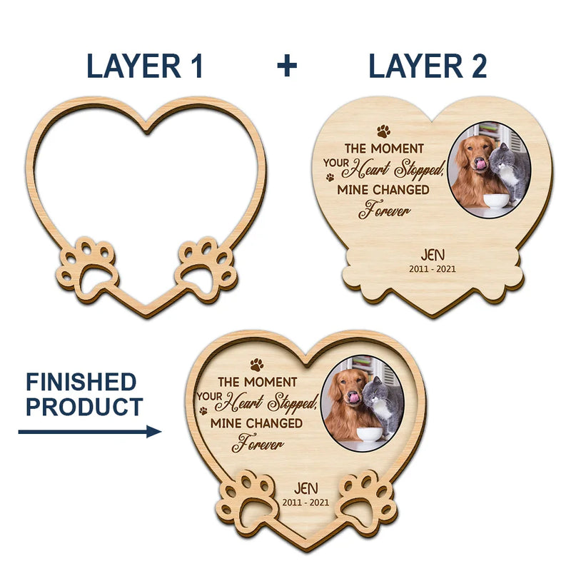 Custom Photo Cat Dog Pet Memorial You Left Paw Prints On My Heart Forever - Personalized Custom Shaped Car Visor Clip