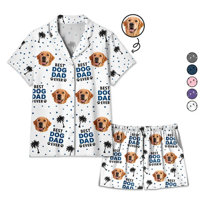 Custom Photo Best Dog Cat Mom Dad Ever - Personalized Short Pajamas Set