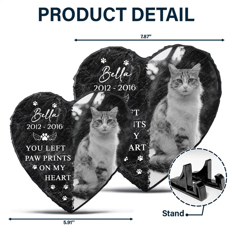 Memorial, Pet Lovers, Cat Lovers, Dog Lovers - Custom Photo Memorial Missed Beyond Words - Personalized Heart Memorial Garden Stone
