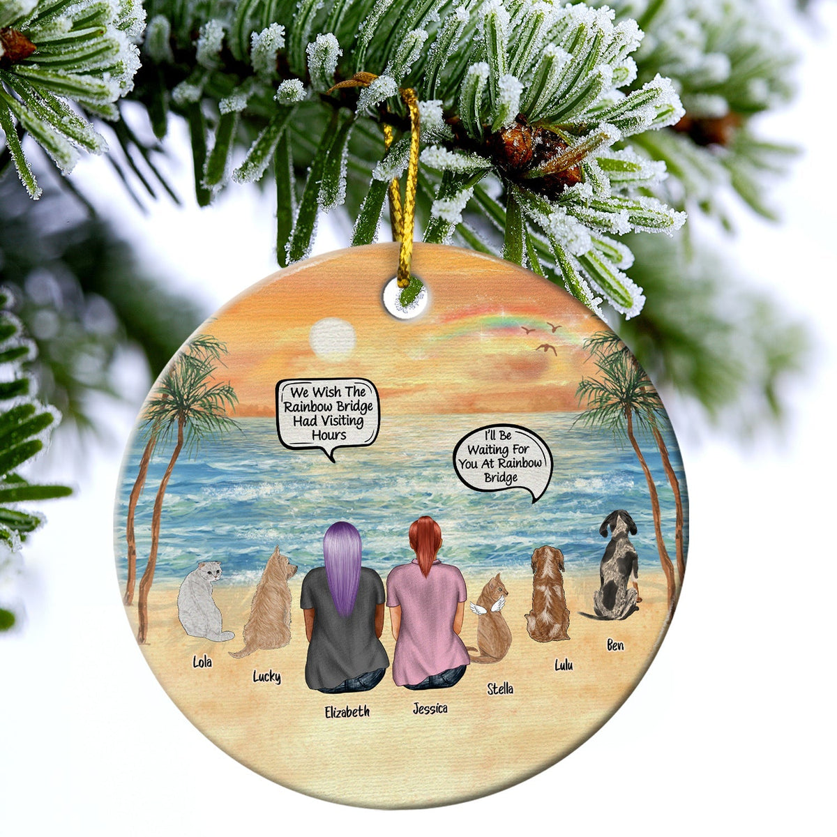 Still Talk About You Couple Pet Memorial - Christmas Gift - Personalized Custom Circle Ceramic Ornament