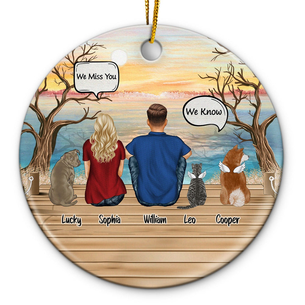 Still Talk About You Couple Pet Memorial - Christmas Gift - Personalized Custom Circle Ceramic Ornament