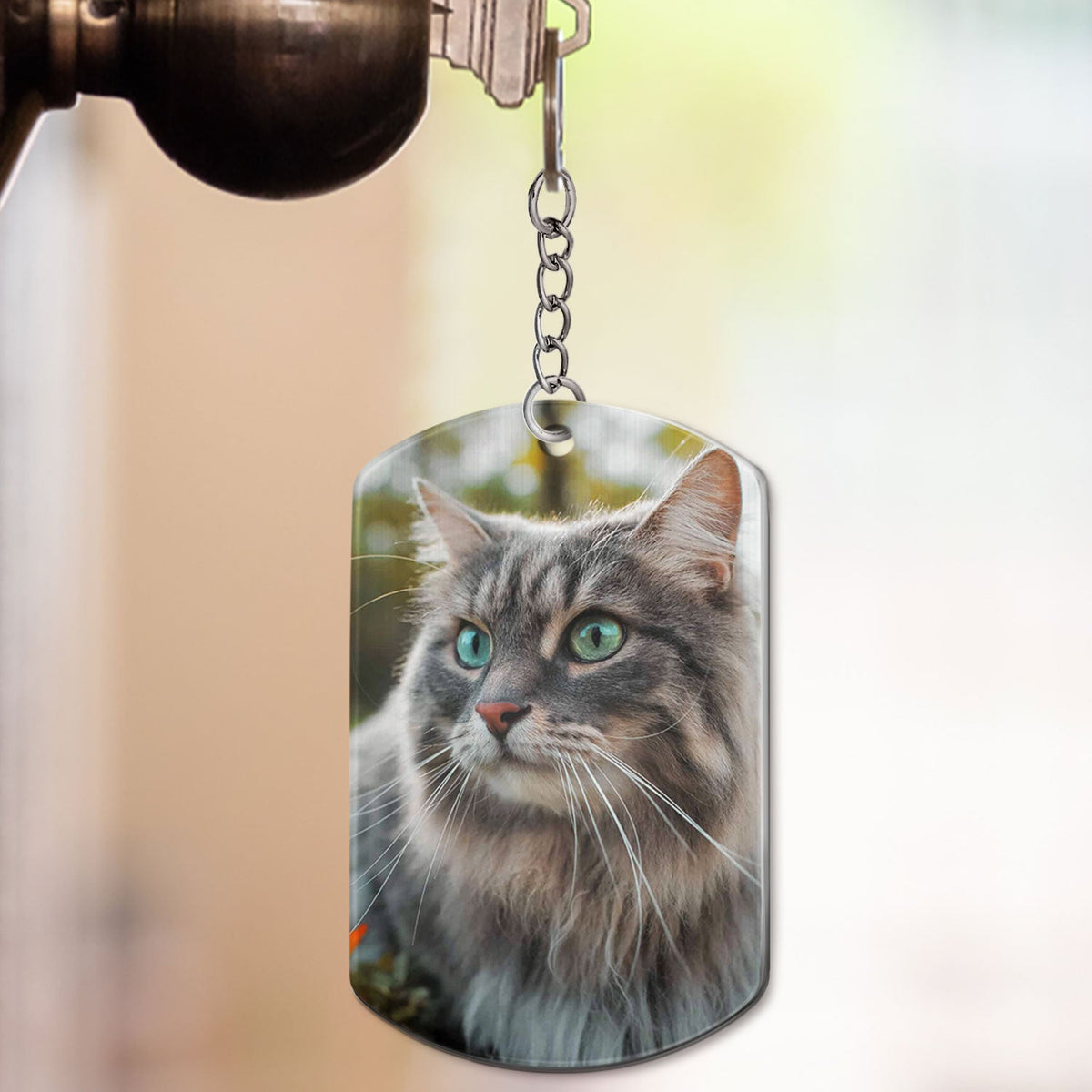 Custom Photo Once By My Side, Forever In My Heart - Memorial Gift For Dog Lovers, Cat Lovers - Personalized Aluminum Keychain