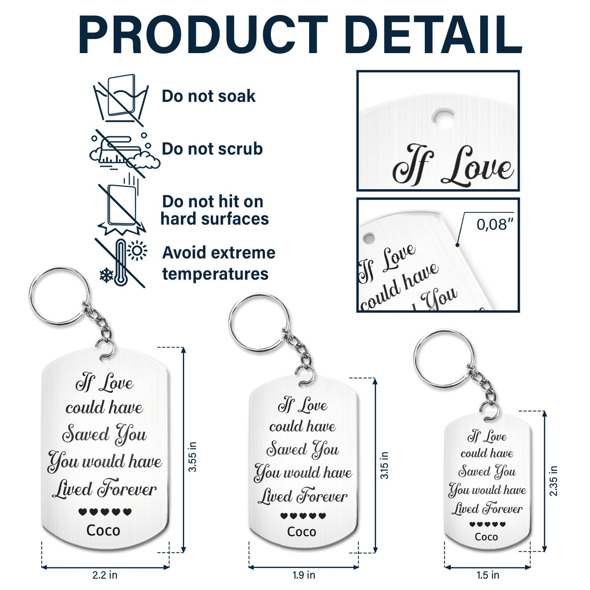 Custom Photo Once By My Side, Forever In My Heart - Memorial Gift For Dog Lovers, Cat Lovers - Personalized Aluminum Keychain
