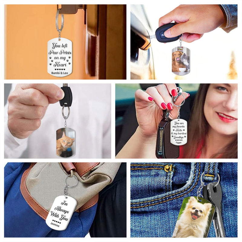 Custom Photo Once By My Side, Forever In My Heart - Memorial Gift For Dog Lovers, Cat Lovers - Personalized Aluminum Keychain
