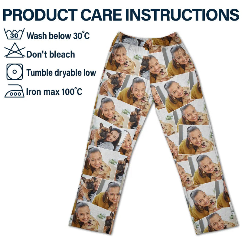 Custom Photo Family Pet Pictures - Personalized Pajama Pants