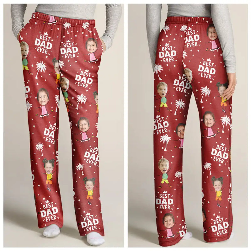 Custom Photo Funny Best Dad Grandpa Ever - Personalized Pajama Pants