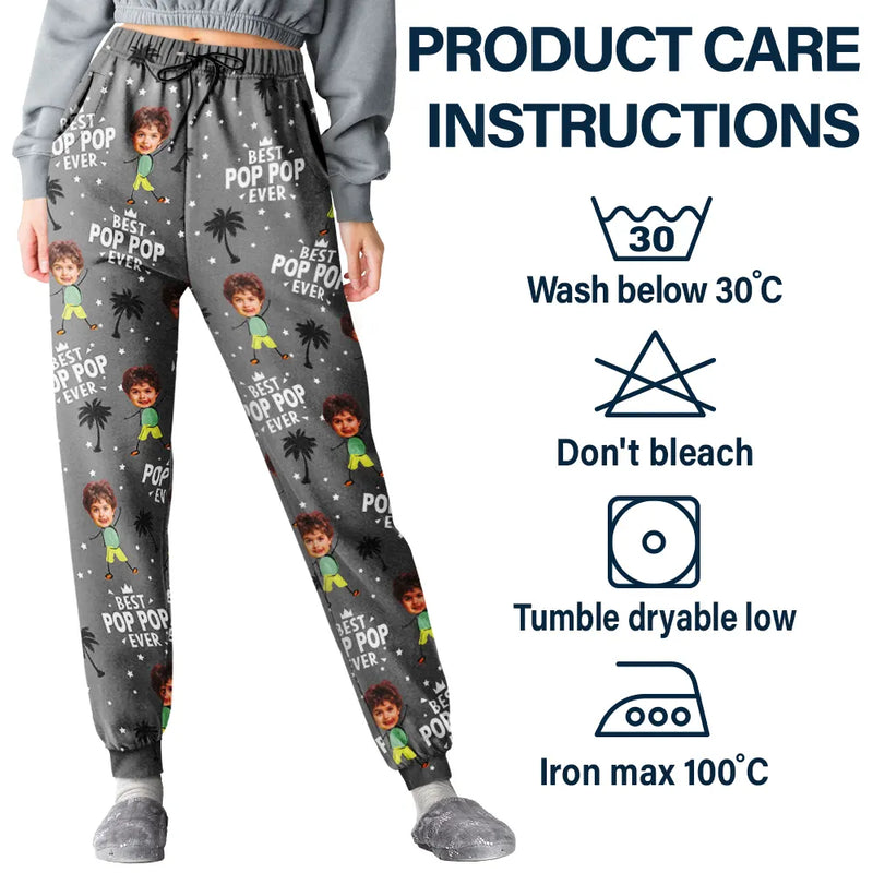 Custom Photo Funny Best Dad Grandpa Ever - Personalized Pajama Pants