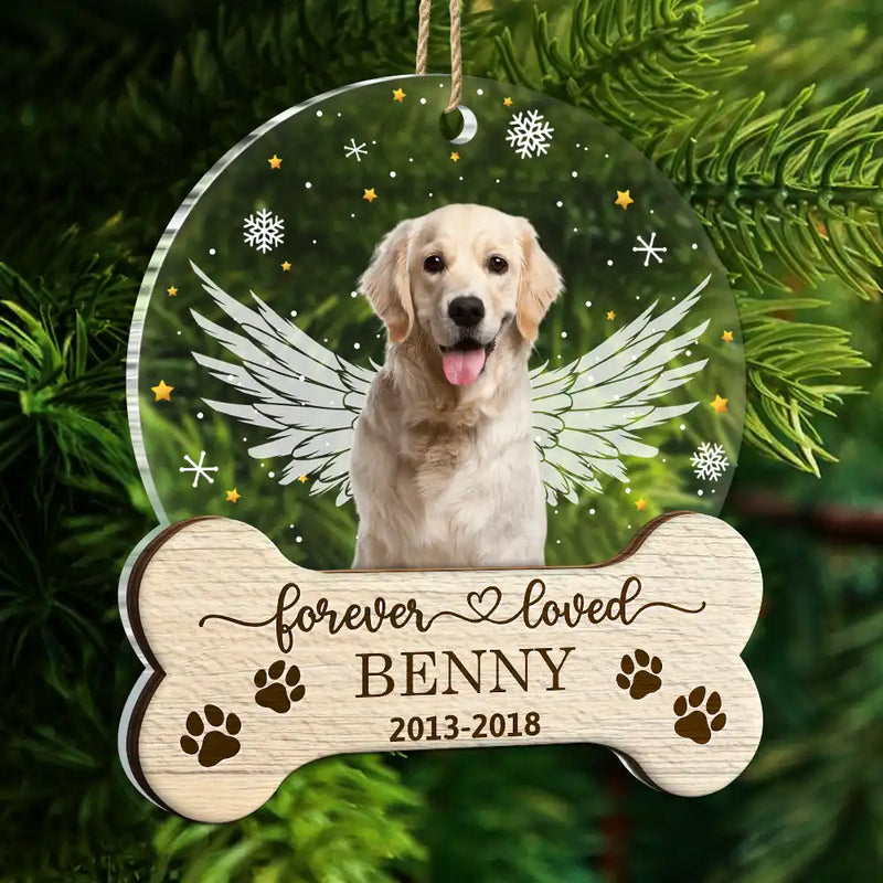 Custom Photo Forever Loved Memorial - Personalized 2-Layered Mix Ornament