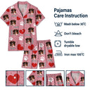 Custom Photo Funny Dog Cat Face - Personalized Custom Short Pajamas Set