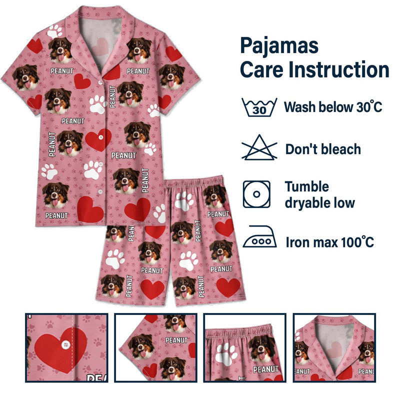 Custom Photo Funny Dog Cat Face - Personalized Custom Short Pajamas Set