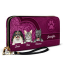 Adorable Pet Pattern For Dog And Cat Lovers - Personalized Leather Long Wallet