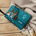 Adorable Pet Pattern For Dog And Cat Lovers - Personalized Leather Long Wallet