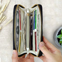 Adorable Pet Pattern For Dog And Cat Lovers - Personalized Leather Long Wallet