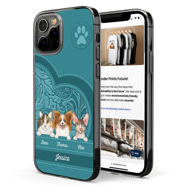 Aesthetic Dog Cat Pattern For Pet Lovers - Birthday, Loving Gift For Pet Lovers, Dog Mom, Cat Mom - Personalized Clear Phone Case