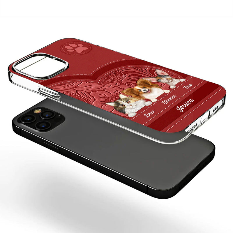 Aesthetic Dog Cat Pattern For Pet Lovers - Birthday, Loving Gift For Pet Lovers, Dog Mom, Cat Mom - Personalized Clear Phone Case