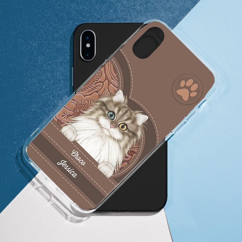 Aesthetic Dog Cat Pattern For Pet Lovers - Birthday, Loving Gift For Pet Lovers, Dog Mom, Cat Mom - Personalized Clear Phone Case