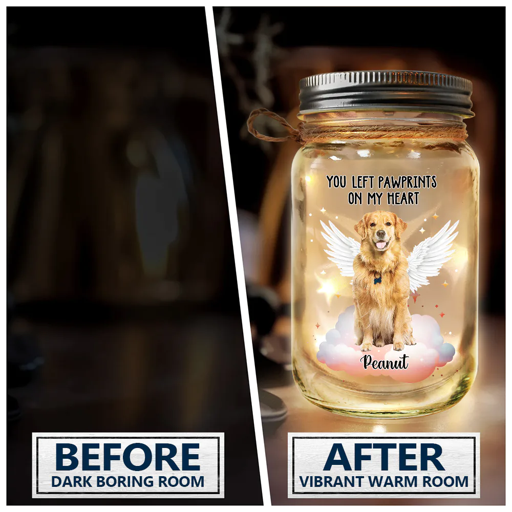 Custom Photo Your Light Will Always Shine In My Heart - Memorial Gift For Pet Lovers, Dog Lovers, Cat Lovers - Personalized Mason Jar Light