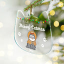 Meowy Catmas Funny Cartoon Cats - Personalized Custom Shaped Acrylic Ornament