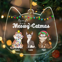 Meowy Catmas Funny Cartoon Cats - Personalized Custom Shaped Acrylic Ornament